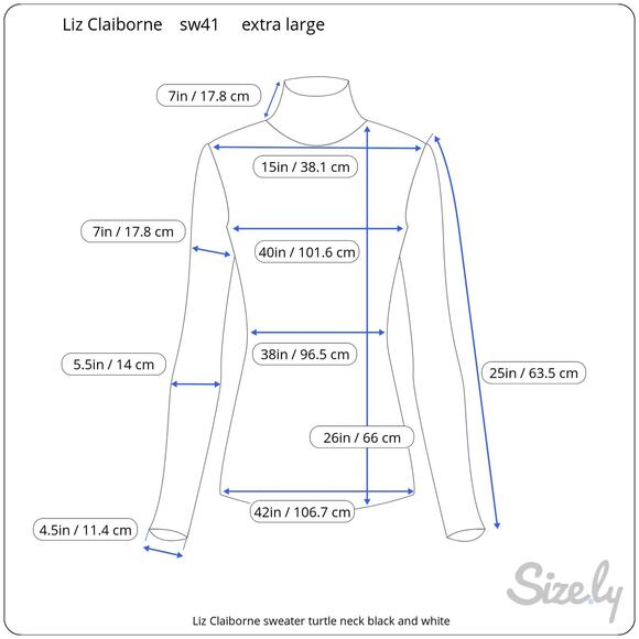 Liz Claiborne sweater turtle neck black and white - Picture 2 of 7